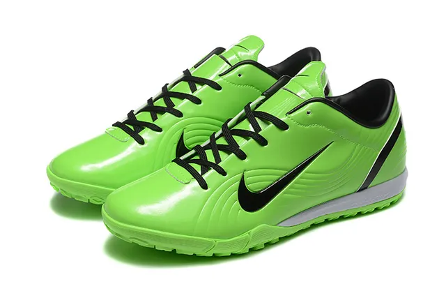 Nike Green Black Low-Cut Synthetic Upper Wave-Patterned Embossing Turf Soccer Shoes 8