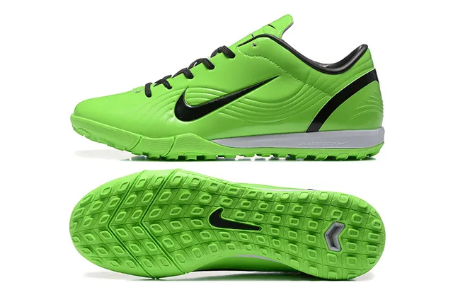 Nike Green Black Low-Cut Synthetic Upper Wave-Patterned Embossing Turf Soccer Shoes 9