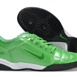 Nike Green Black Quilted Synthetic Upper Low-Top Lace-Up Indoor Soccer Shoes