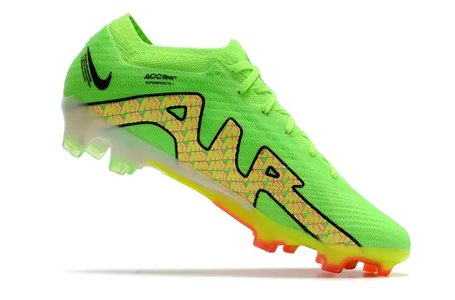Nike Verde Rosa Neón Flyknit Upper Suela Translucida Tacón Firm-Ground Zapatos de Fútbol 3