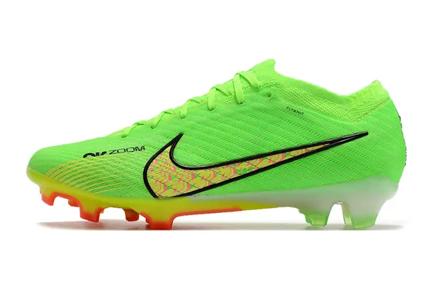 Nike Verde Rosa Neón Flyknit Upper Suela Translucida Tacón Firm-Ground Zapatos de Fútbol 5