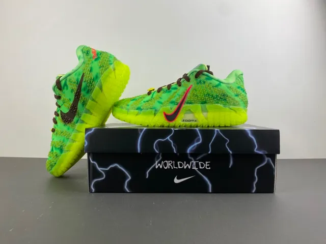 Nike Green Yellow Knit Upper Gradient Basketball Shoes 14