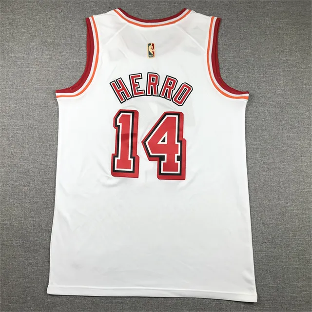 Nike Hiero classique blanc rouge sans manches basketball typographie bold contournée jersey 2