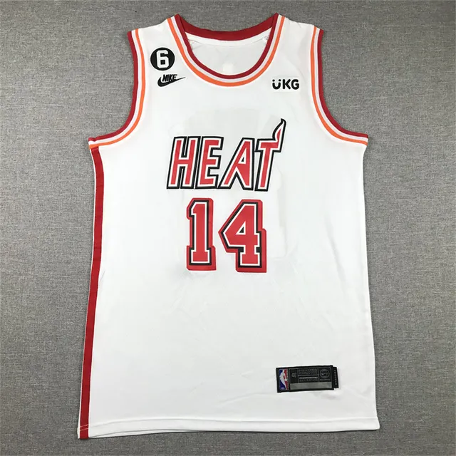 Nike Hiero classique blanc rouge sans manches basketball typographie bold contournée jersey 3