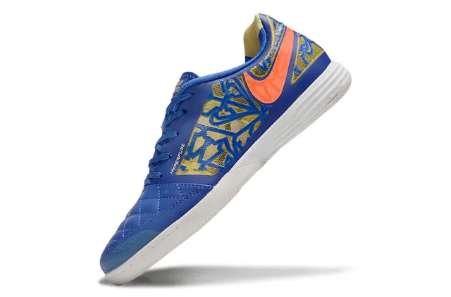 Nike Hyperfade Blue Orange Quilted Toe Graffiti-Print Mesh Overlay Indoor Soccer Shoes 3