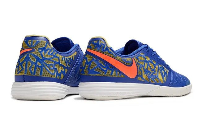Nike Hyperfade Blue Orange Quilted Toe Graffiti-Print Mesh Overlay Indoor Soccer Shoes 6