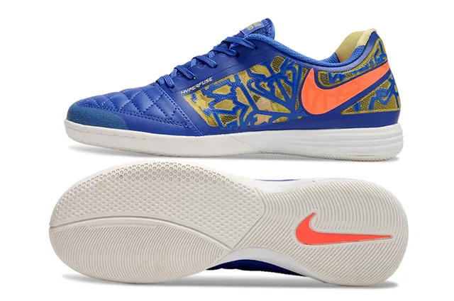 Nike Hyperfade Blue Orange Quilted Toe Graffiti-Print Mesh Overlay Indoor Soccer Shoes 7