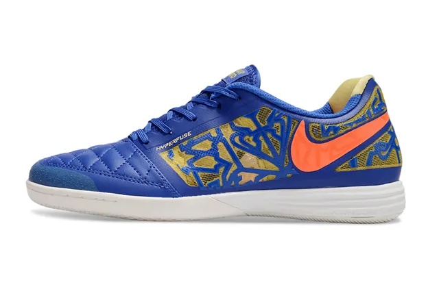 Nike Hyperfade Blue Orange Quilted Toe Graffiti-Print Mesh Overlay Indoor Soccer Shoes 8