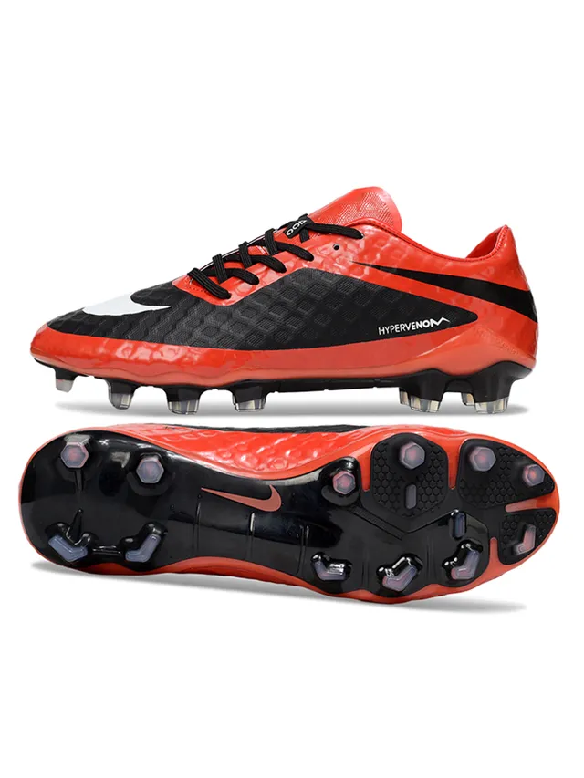 Nike Hypervenom Phantom Orange and Black Firm-Ground Soccer Shoes 4