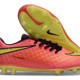 Nike Hypervenom Phantom Pink Yellow أحذية كرة القدم بشريط خلفي منخفض أعلى اصطناعي نسيج خلايا النحل أرض صلبة