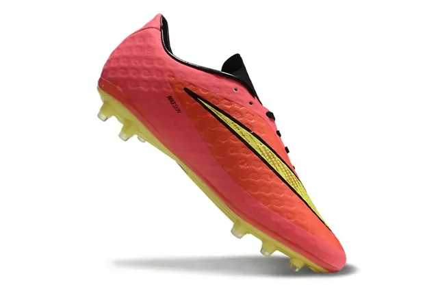 Nike Hypervenom Phantom Pink Yellow أحذية كرة القدم بشريط خلفي منخفض أعلى اصطناعي نسيج خلايا النحل أرض صلبة 2