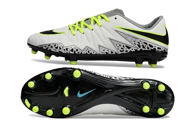 Nike Hypervenom Chaussures de football blanc noir jaune néon Firm-Ground 6