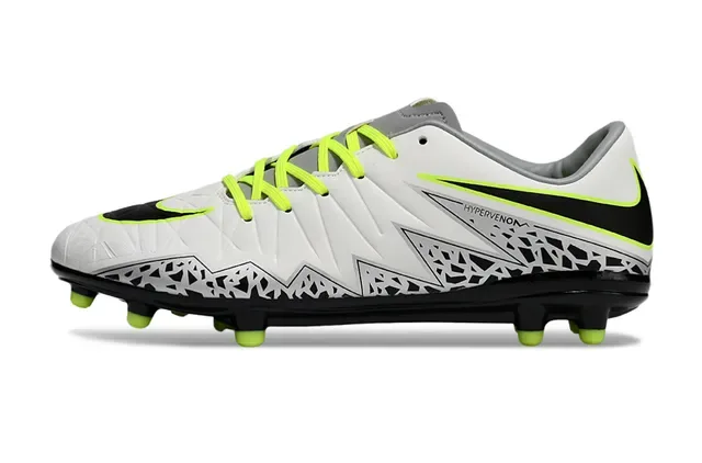 Nike Hypervenom Chaussures de football blanc noir jaune néon Firm-Ground 7