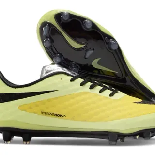 Nike Hypervenom Yellow Black Low-Cut Textured Forefoot Cage Firm-Ground Soccer Shoes