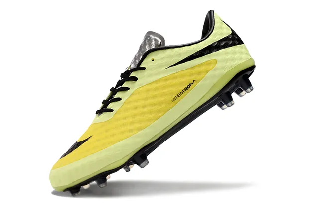 Nike Hypervenom Jaune Noir bas en coupe texturé avant-pied cage sol ferme chaussures de football 3