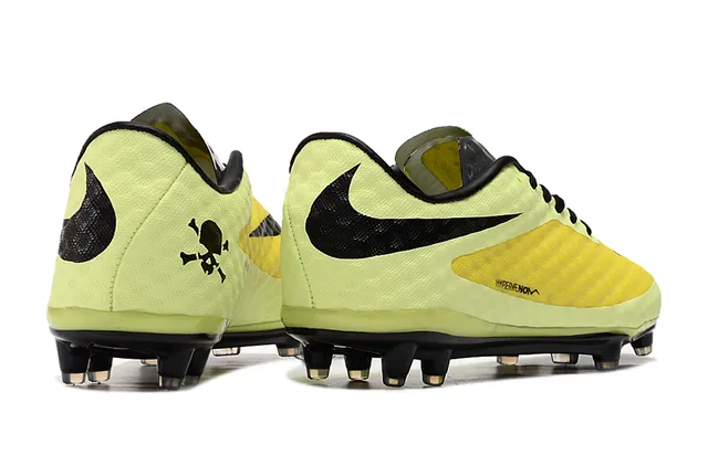 Nike Hypervenom Jaune Noir bas en coupe texturé avant-pied cage sol ferme chaussures de football 5