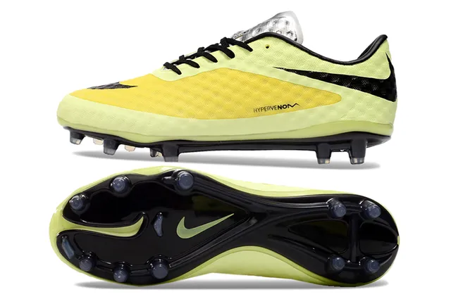 Nike Hypervenom Jaune Noir bas en coupe texturé avant-pied cage sol ferme chaussures de football 6