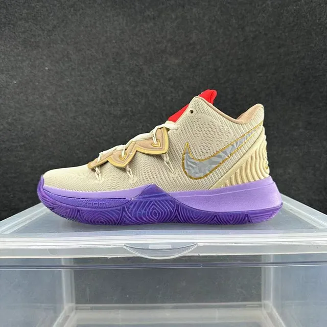 Nike Kyrie 5 Beige Purple Gold Basketball Shoes 2