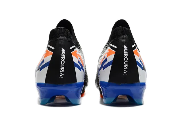 Nike Mercurial Black Blue Orange Pixel Firm-Ground Soccer Shoes 4