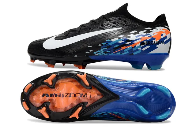 Nike Mercurial Black Blue Orange Pixel Firm-Ground Soccer Shoes 5