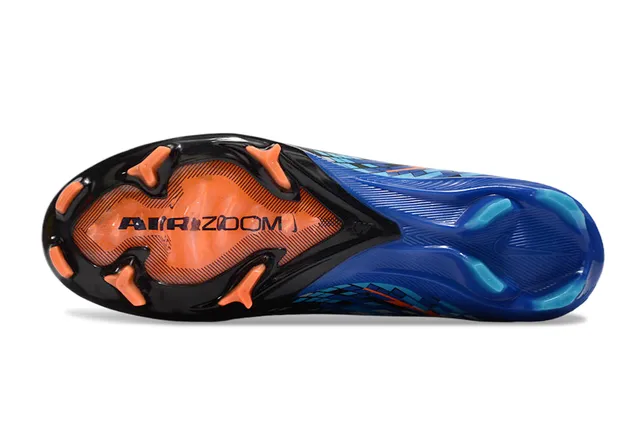 Nike Mercurial Black Blue Orange Pixel Firm-Ground Soccer Shoes 6