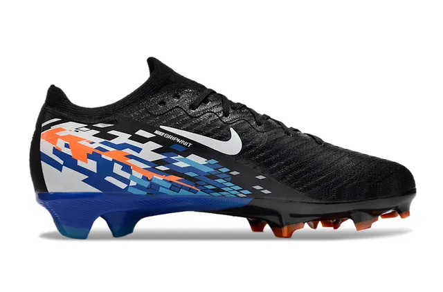 Nike Mercurial Black Blue Orange Pixel Firm-Ground Soccer Shoes 7