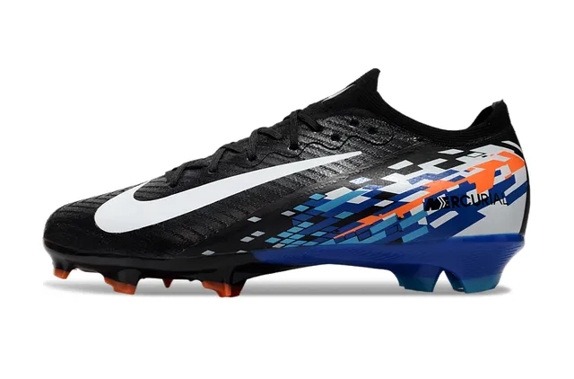 Nike Mercurial Black Blue Orange Pixel Firm-Ground Soccer Shoes 8