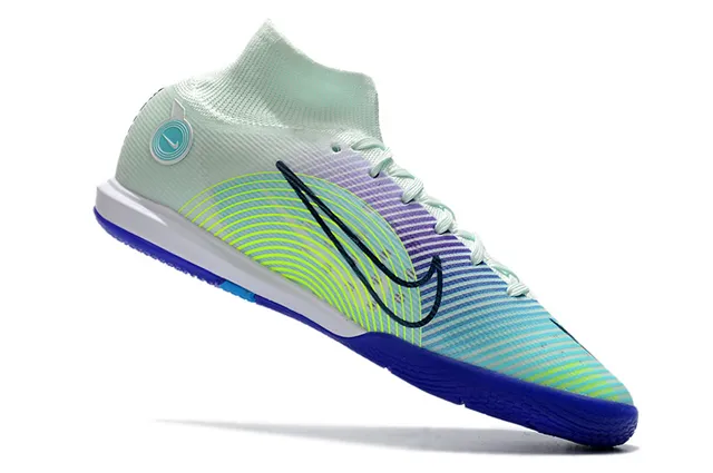 Nike Mercurial Indoor Branco Azul Multicolor Sapatos de Futebol Indoor 11