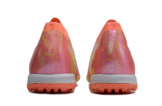 Nike Mercurial Orange Vert Upper en Tricot Semelle Moldée Chaussures de Football Turf 4