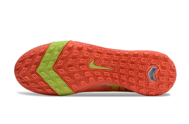 Nike Mercurial Orange Vert Upper en Tricot Semelle Moldée Chaussures de Football Turf 6