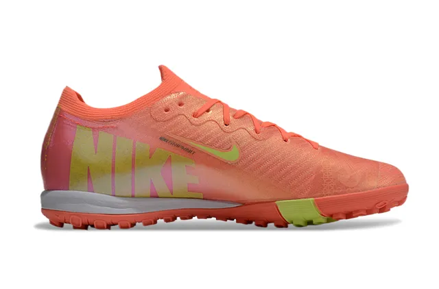Nike Mercurial Orange Vert Upper en Tricot Semelle Moldée Chaussures de Football Turf 7