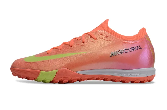 Nike Mercurial Orange Vert Upper en Tricot Semelle Moldée Chaussures de Football Turf 8