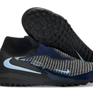 Nike Mercurial Superfly काला नेवी सॉक-फिट निट अपर कॉनिकल स्टड्स टर्फ सॉकर जूते