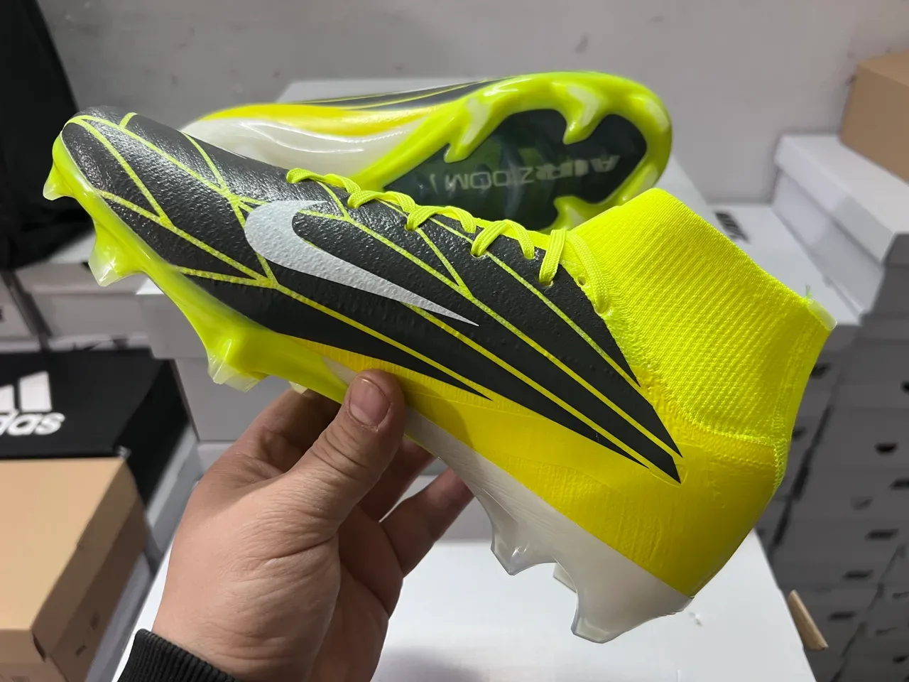 Nike Mercurial Superfly Neon Yellow Firm-Ground Soccer Shoes 4