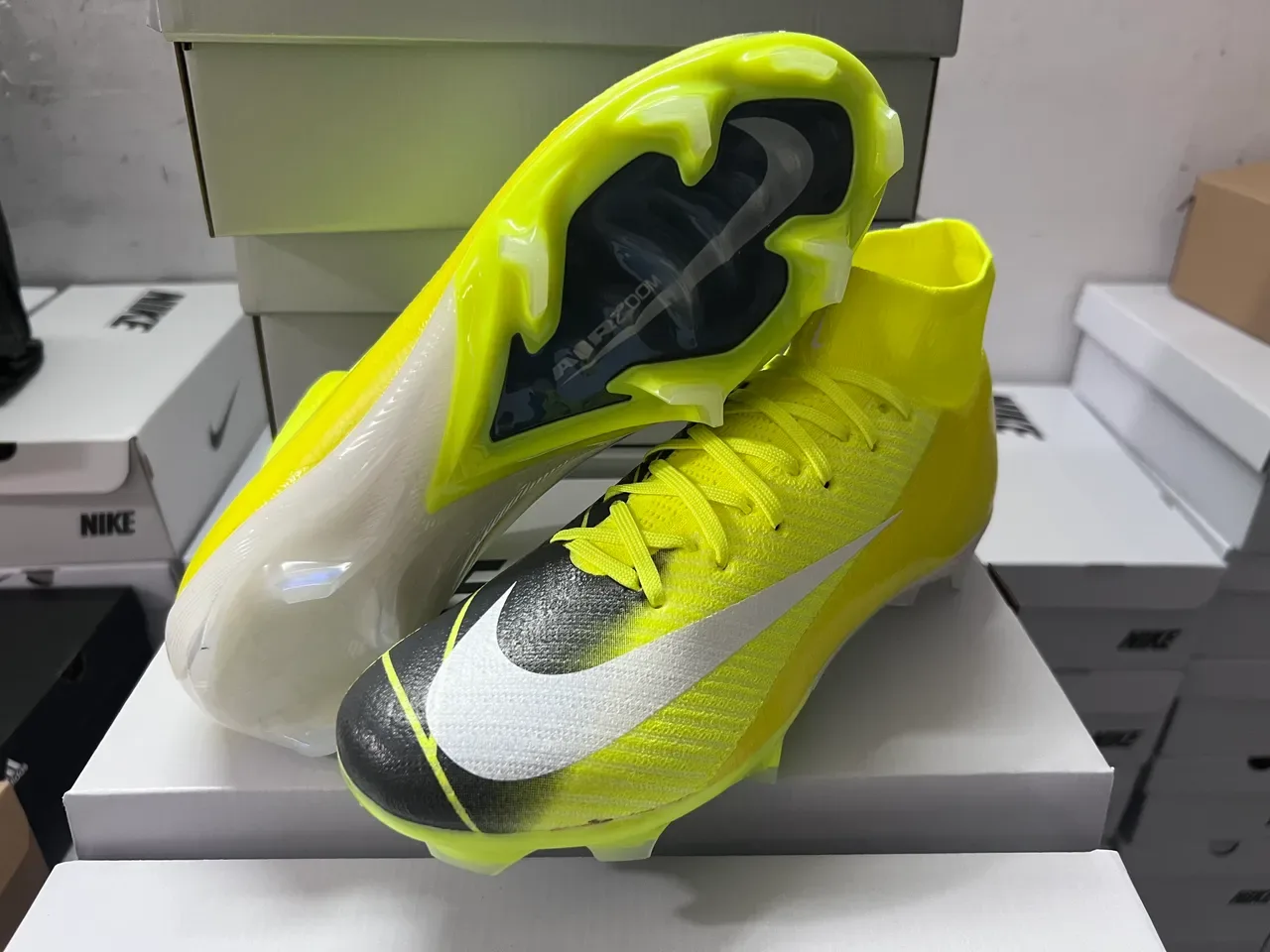Nike Mercurial Superfly Neon Yellow Firm-Ground Soccer Shoes 9