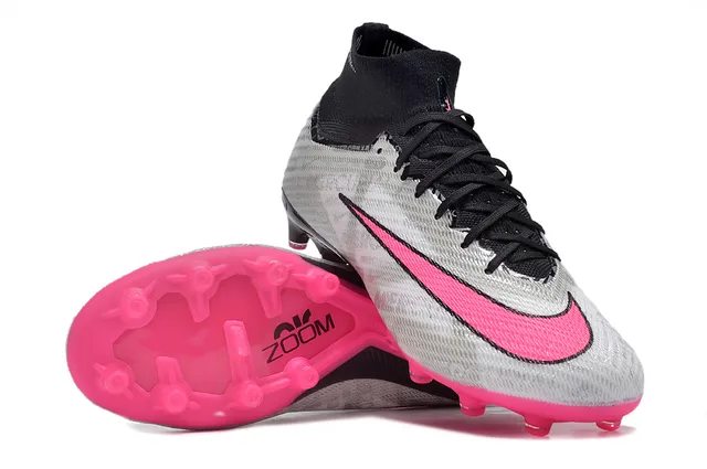 Nike Mercurial Superfly Silver Gray Black Pink Firm-Ground Soccer Shoes 2