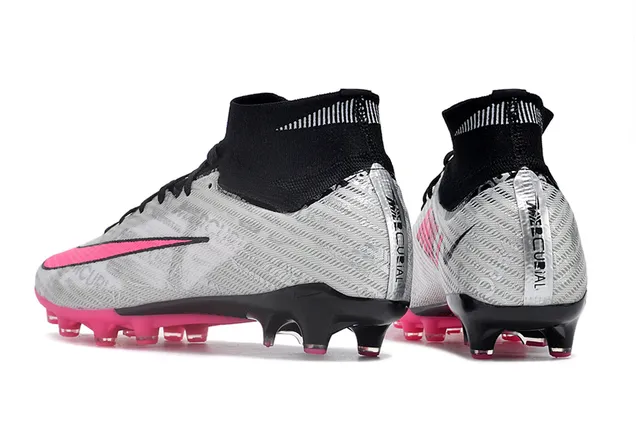 Nike Mercurial Superfly Silver Gray Black Pink Firm-Ground Soccer Shoes 4