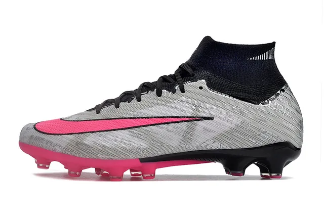 Nike Mercurial Superfly Silver Gray Black Pink Firm-Ground Soccer Shoes 6