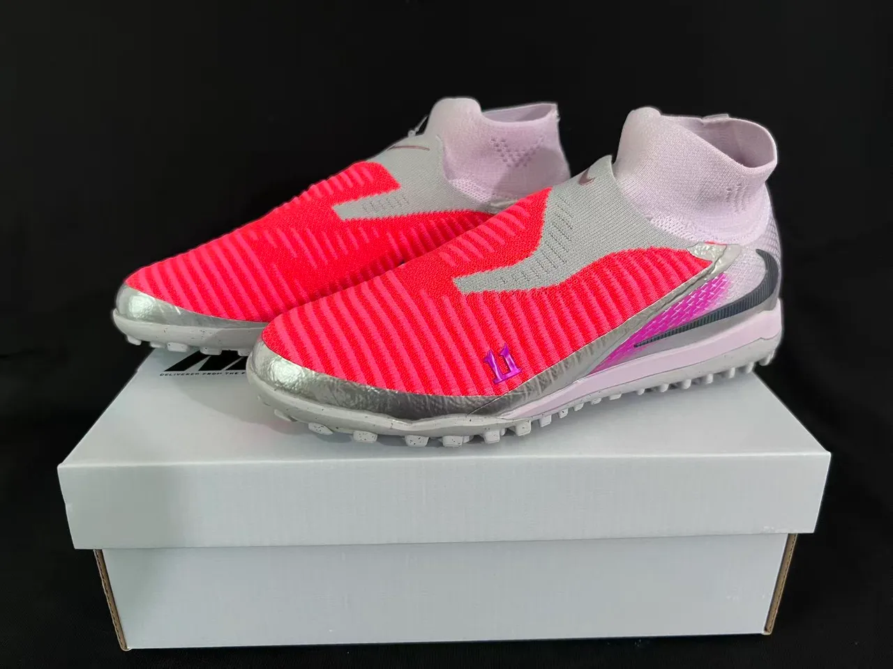 Nike Mercurial Superfly Turf Orange Lavande Argent Chaussures de Football Turf 17