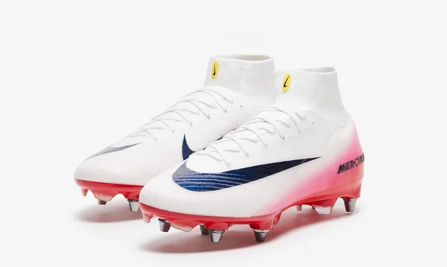 Nike Mercurial Superfly White Blue High-Cut Flyknit Bootie Metallic Swoosh Firm-Ground Soccer Shoes 2