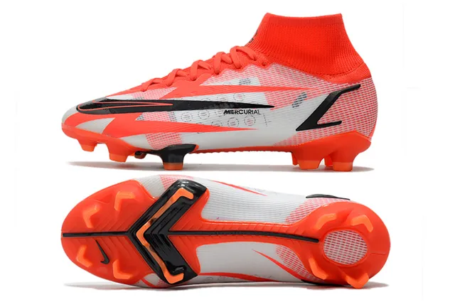 Nike Mercurial Vapor orange blanc noir sol ferme chaussures de football 9