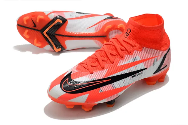 Nike Mercurial Vapor orange blanc noir sol ferme chaussures de football 13