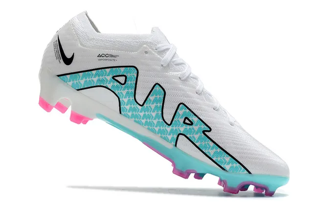 Nike Mercurial Vapor Chaussures de football pour terrain ferme upper en maille blanc et bleu col bas 3