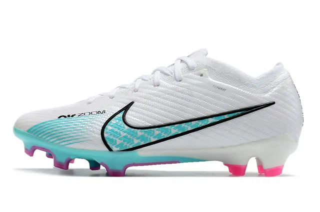 Nike Mercurial Vapor Chaussures de football pour terrain ferme upper en maille blanc et bleu col bas 5