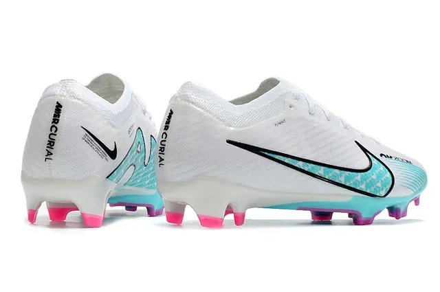 Nike Mercurial Vapor Chaussures de football pour terrain ferme upper en maille blanc et bleu col bas 7