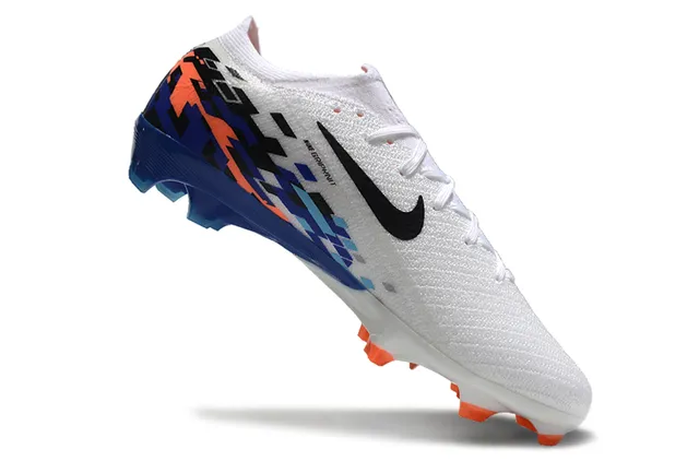 Nike Mercurial Vapor White Blue Low-Cut Knit Upper Firm-Ground Soccer Shoes 2
