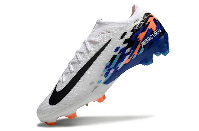 Nike Mercurial Vapor White Blue Low-Cut Knit Upper Firm-Ground Soccer Shoes 3