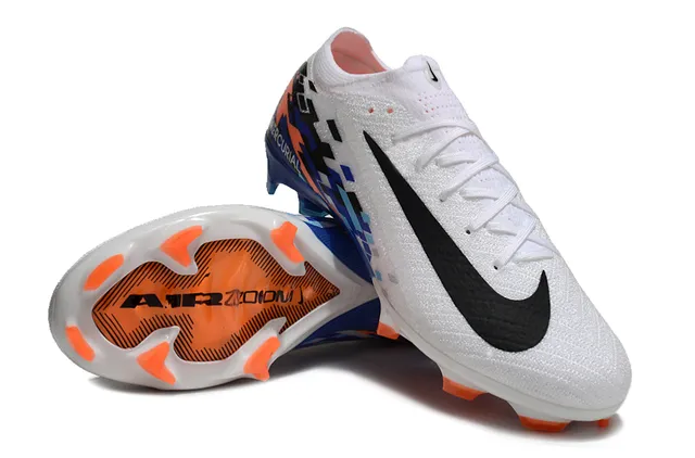 Nike Mercurial Vapor White Blue Low-Cut Knit Upper Firm-Ground Soccer Shoes 4