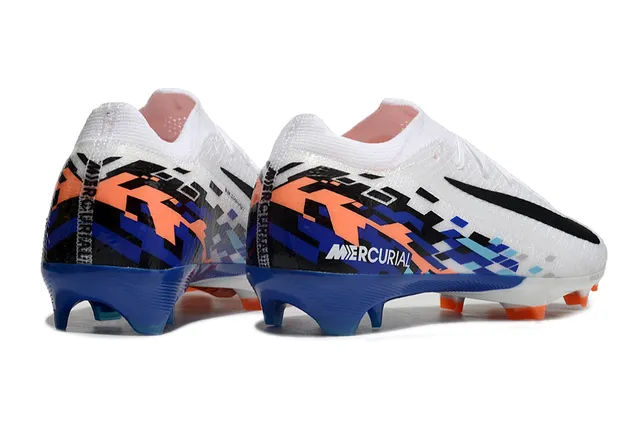 Nike Mercurial Vapor White Blue Low-Cut Knit Upper Firm-Ground Soccer Shoes 5