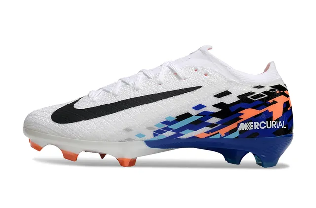 Nike Mercurial Vapor White Blue Low-Cut Knit Upper Firm-Ground Soccer Shoes 7
